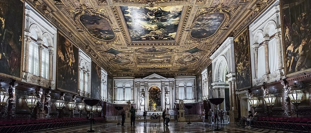 Venezia, Sestiere San Polo, Scuola Grande di San Rocco, dettaglio della magnifica Sala Capitolare 