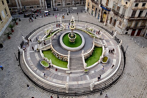 Palermo, Fontana Pretoria dall'alto