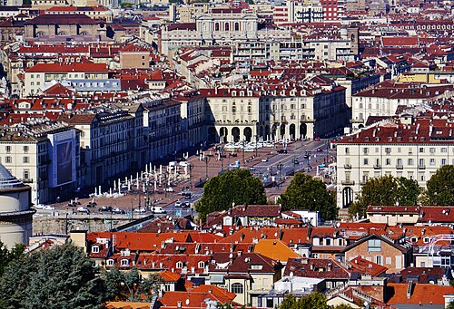 Vista su Piazza Vittorio Veneto da Villa della Regina a Torino